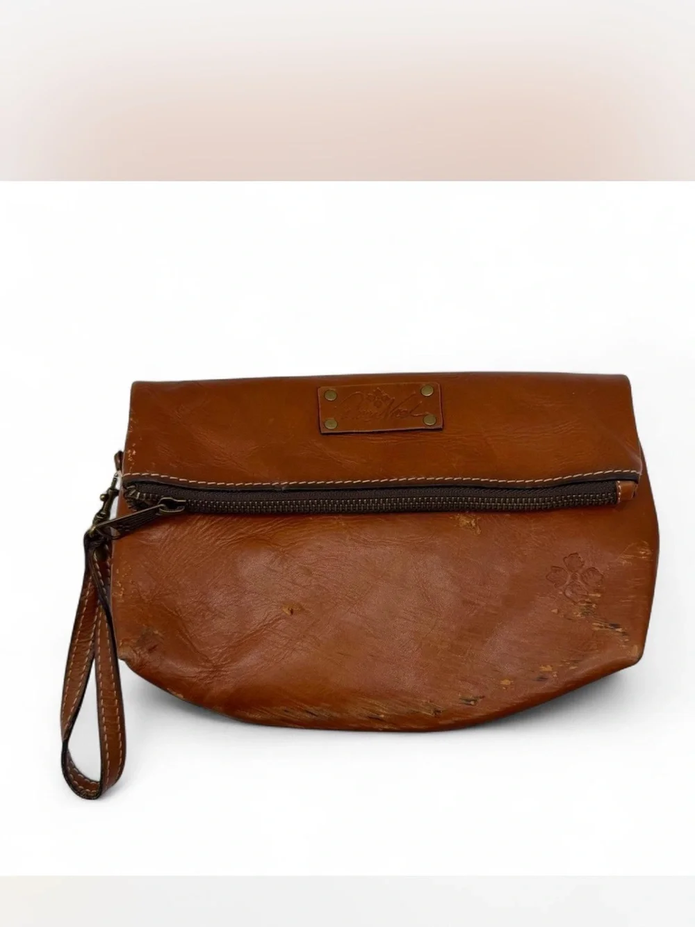 Patricia Nash leather fold-over wristlet clutch